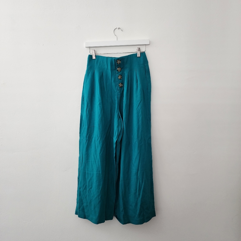 Shinestar | Green/Teal Gaucho Style Pants